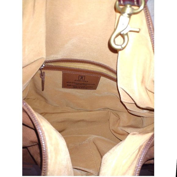 John Cole Womens Brown Suede Full Grain Leather Hobo Western Saddle Bag Purse - Picture 11 of 12